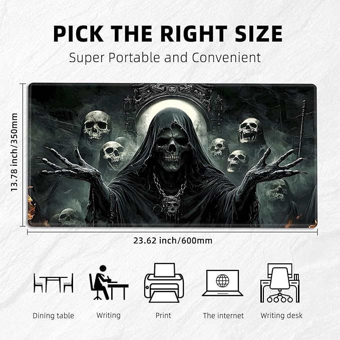for MTG Playmat with Storage Bag, for TCG Playmat and Playing Card Mat for Magic Board Games, Non-Slip Ghostly Faces Desk Mat, Stitched Edges Game Mat, Rollable & Foldable Card Playmat