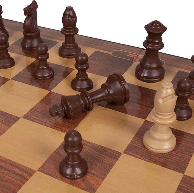 Silly Goose Chess Game, Cardboard Folding Chess Set with Plastic Chess Pieces, Board Games