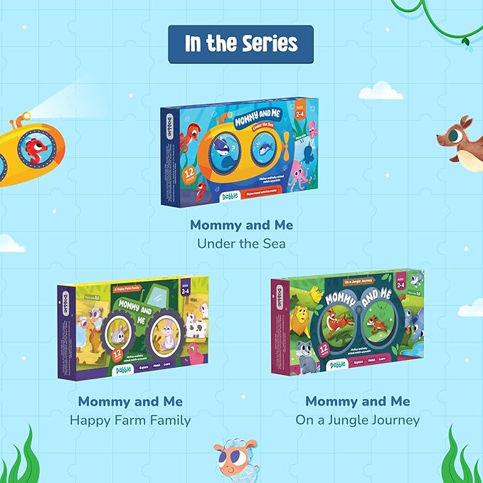 LoveDabble Mother and Baby Animal Match Puzzle - Mommy and Me - Under The Sea | Puzzles for Kids Ages 2-4 | Animal Puzzles for Toddlers and Kids