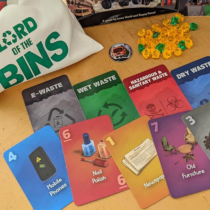 Luma World Lord of The Bins Dedicated Deck Family Strategy Card Game to Learn Sustainability, Waste Segregation, Protecting The Environment, Eco-Friendly, 30 mins, 2 to 6 Players