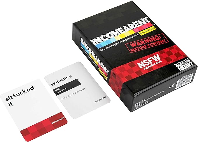 Incohearent Expansion Pack NSFW Edition by Relatable, Designed to Add on to Incohearent Core Game, Funny Card Game for Adults, Good for Party Games or Gag Gifts, Includes 180 Cards to Add to Main Game
