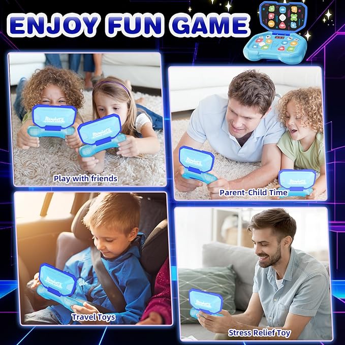 Handheld Dance Games for Kids - 4 Fun Brain & Memory & Reaction & Speed Training Pop Fidget Toys for Boys and Girls -Birthday Gifts for Age 6-12 Years Old Kids Teens Gift Ideas-W/Battery