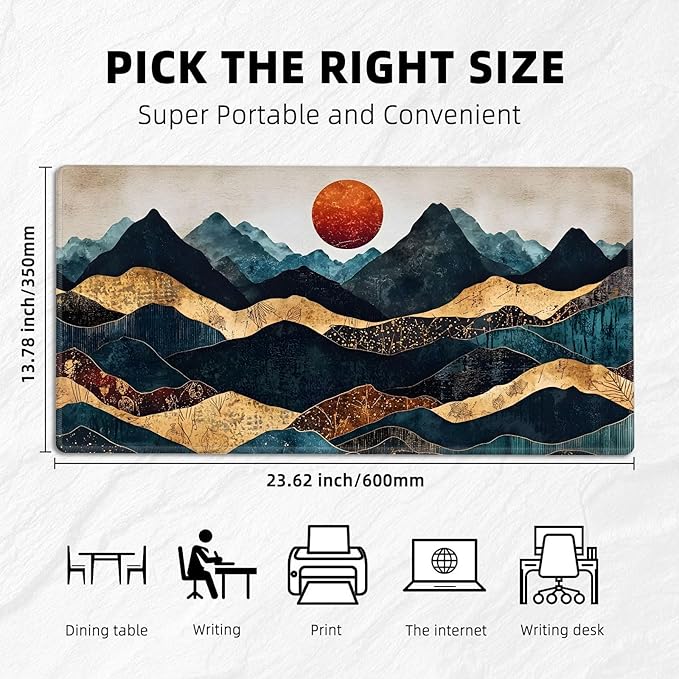 for MTG Playmat with Storage Bags, Card Playmat for TCG Card Playing Game,Rollable & Foldable for PTCG and Board Game Mat for Cards,Non-Slip Mountain Sun Desk Mat for Home Office