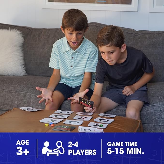 Zobmondo!! Tic Tac Whoa!! 5-in-1 Tic Tac Toe Card Game Fun for Families and Kids