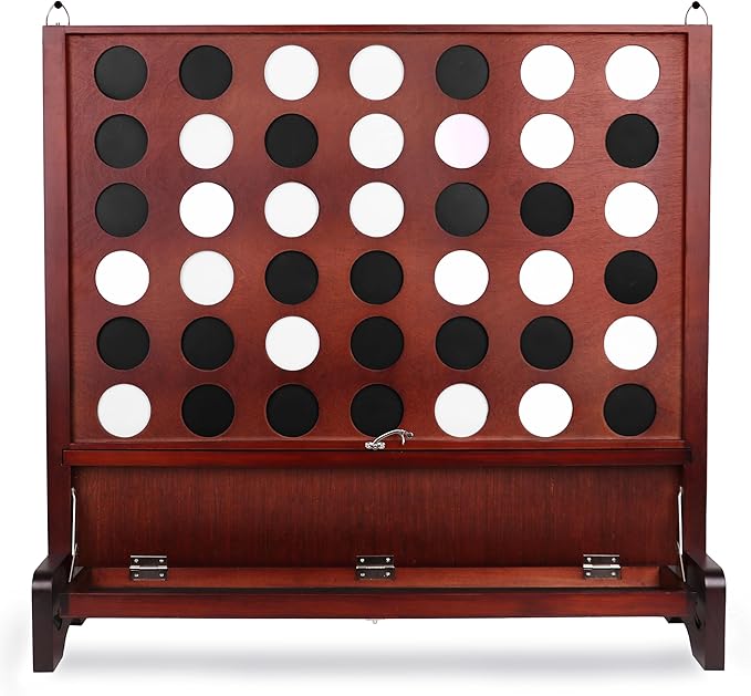 SPORT BEATS Giant Wooden 4 in a Row with Foldable Tray Connect Games Yard Giant Outdoor Beach Games - Two Ways to Play