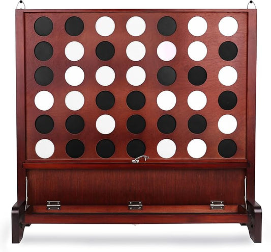 SPORT BEATS Giant Wooden 4 in a Row with Foldable Tray Connect Games Yard Giant Outdoor Beach Games - Two Ways to Play