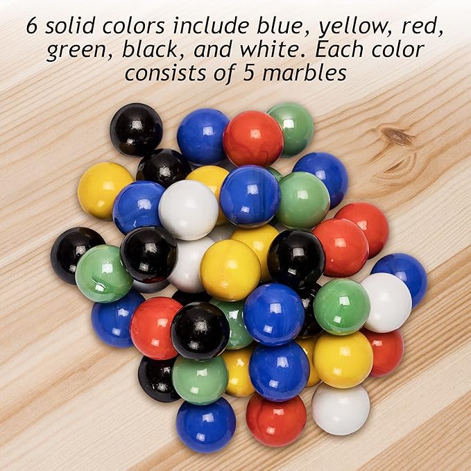 SKEMIX 30 new Solid Color Replacement Marbles Wahoo Aggravation Board game GLASS Wa Hoo