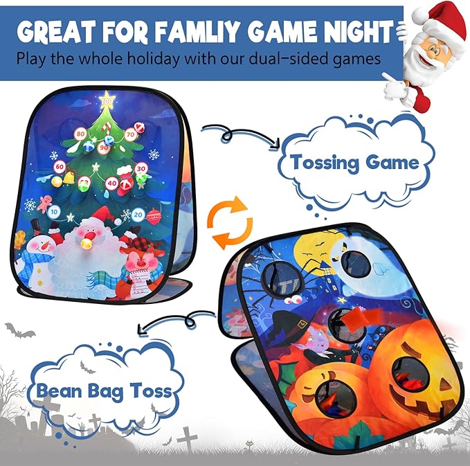 Gifts for Toddler, 32in Large Bean Bag Toss Game Set with 30pcs, for Christmas Game Family Game Night, Outdoor Toys for Toddlers Ages 2 3 4 5 6 7 Year Old