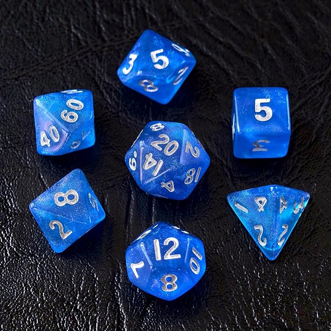 Moonstone 10mm Mini DND Dice Set for MTG RPG Dungeons and Dragons Role Playing Game, Assorted Colored 6X7 42pcs Set