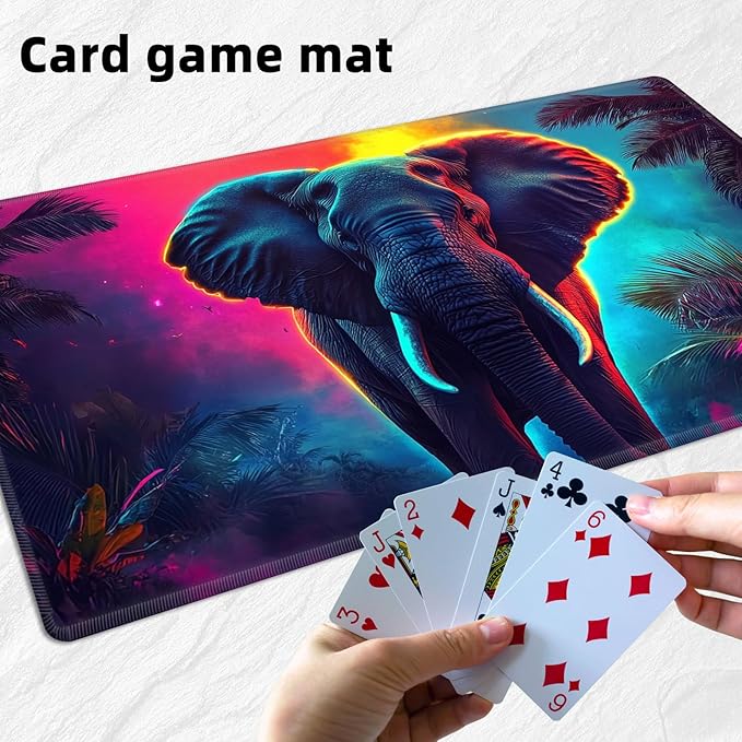 for MTG Playmat with Storage Bag, for TCG Playmat and Playing Card Mat for Magic Board Games, Non-Slip Elephant Mat Desk Mat, Stitched Edges Game Mat, Rollable & Foldable Card Playmat