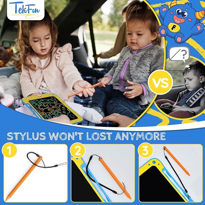 TEKFUN Toddler Kids Toys Gifts - 8.5 Inch LCD Writing Tablet Kids Doodle Board with Stickers Colorful Drawing Tablet, Kids Birthday Christmas Gifts Toys for 3 4 5 6 Years Old Boy Girl (Green)