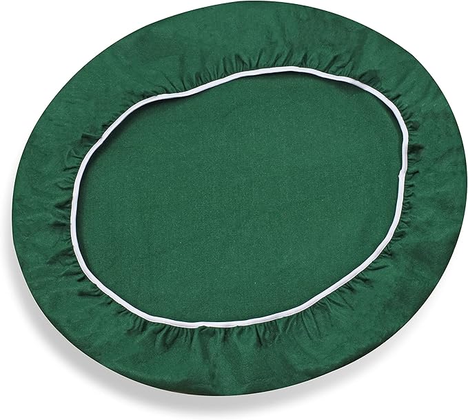Katai Poker Table Cover - Green Felt Casino Style for Game Night, Poker, Mahjong, Board Games, Round Table Top, 36-48 Inch, Noise Reducing, Slip Prevention, Smooth Fabric, Includes 6 Cork Coasters