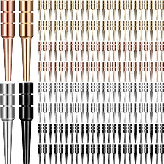 Lewtemi 192 Pieces Metal Cribbage Board Pegs Fit 1/ 8 Holes Cribbage Pins with a Tapered Design Friend and Family Pack for Traditional Board Game, 4 Colors
