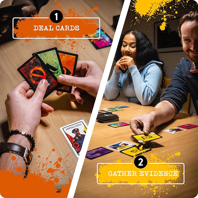 Cryptic Killers Suspicion – Playing Cards, Card Game & Travel Games for Adults, Deal and Play 2-7 Players, Detective Arrest Bluffing Strategy, 14+ Family Game Night