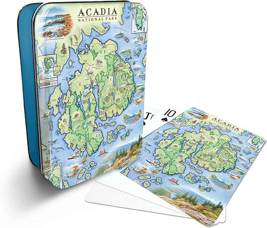 Acadia National Park Map Standard 52-Deck Playing Cards - Official Vegas Poker Size