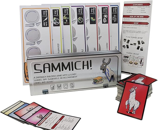 Sammich| A Llama Feeding Card Game for The Whole Family, Brown