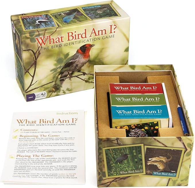 Outset Media What Bird Am I? – The Bird Identification Game – Contains 300 Cards for 2 or More Players Ages 14 and up