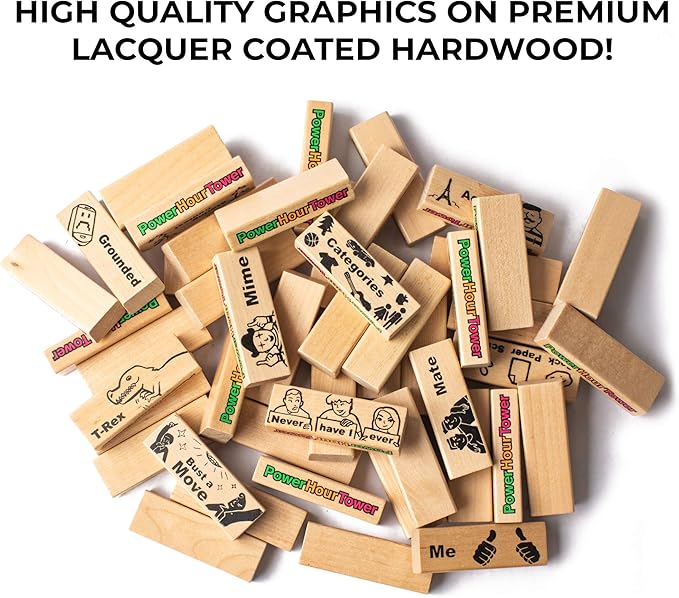 Party Game - Stacking Wooden Block for Adult Group Fun - Makes a Great Gift and Hilarious Activity