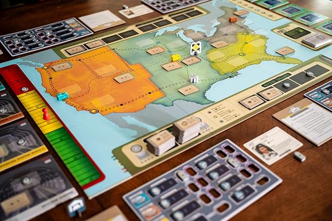 Express Route Board Game | Light Strategy Cooperative Board Game for Adults and Family | Ages 10+ | 1 to 4 Players | Average Playtime 60 Minutes | Made by The Op Games | Usaopoly