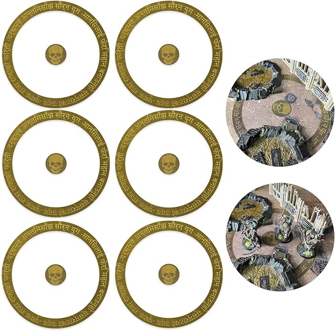 Jucoci Objective Point Markers 6PCS Set Objective Marker Compatible with WH40k Wargame (Miniature Not Included)