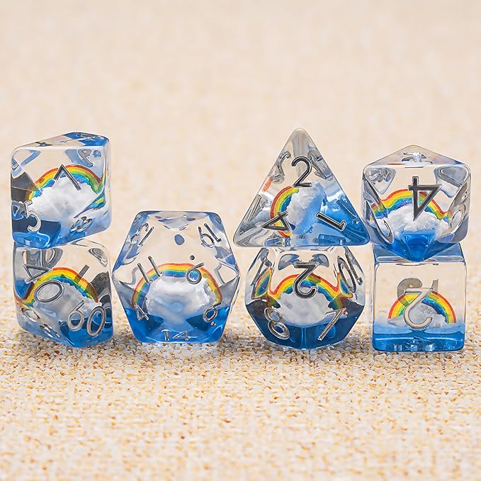 DND Resin Dice Set, Polyhedral D&D Dice Inclusion Dice for Dungeons and Dragons MTG RPG