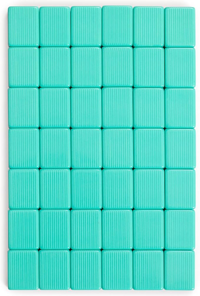 Yellow Mountain Imports American Mahjong Set, Seabreeze with Green Soft Case - 4 All-in-One Racks with Pushers, Wright Patterson Scoring Coins, Dice, & Wind Indicator