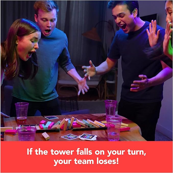 Spin Master Games, Chug O War Tumbling Tower, Adult Party Game for Happy Hour Hangs, 4 & Up Players, for Ages 21 & Up