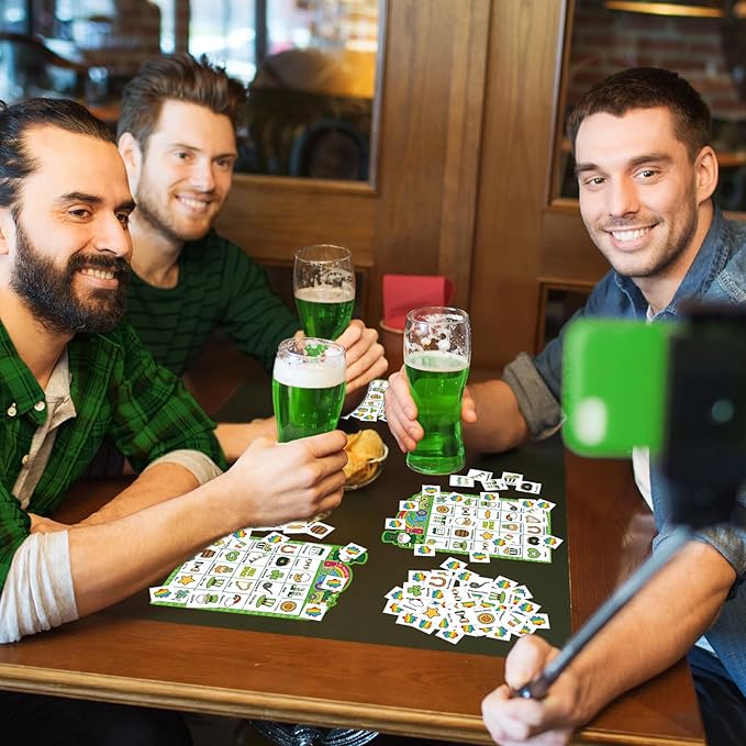 Fancy Land St. Patrick's Day Bingo Game for Adults Irish Shamrock Bingo Cards for School Classroom Party Favors Decorations Family Activities Supplies 24 Players