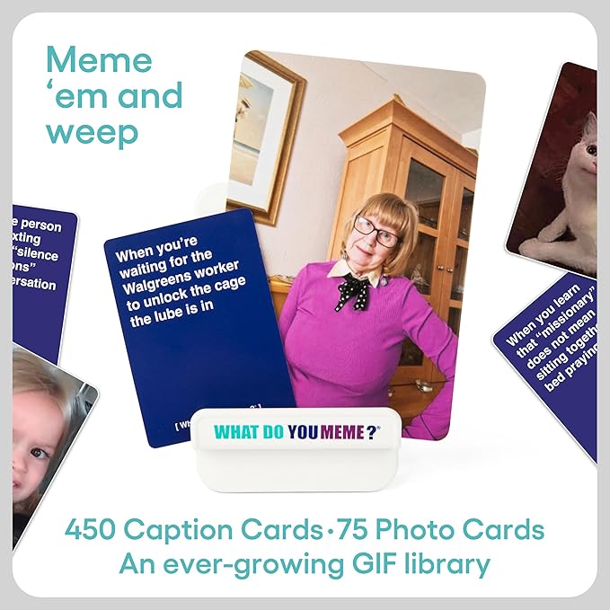 WHAT DO YOU MEME? Core Game (New Edition) Now Including GIF's by Relatable, The Essential Adult Party Game for Meme Lovers Now with Refreshed Content, Great for Adult Games for Game Night