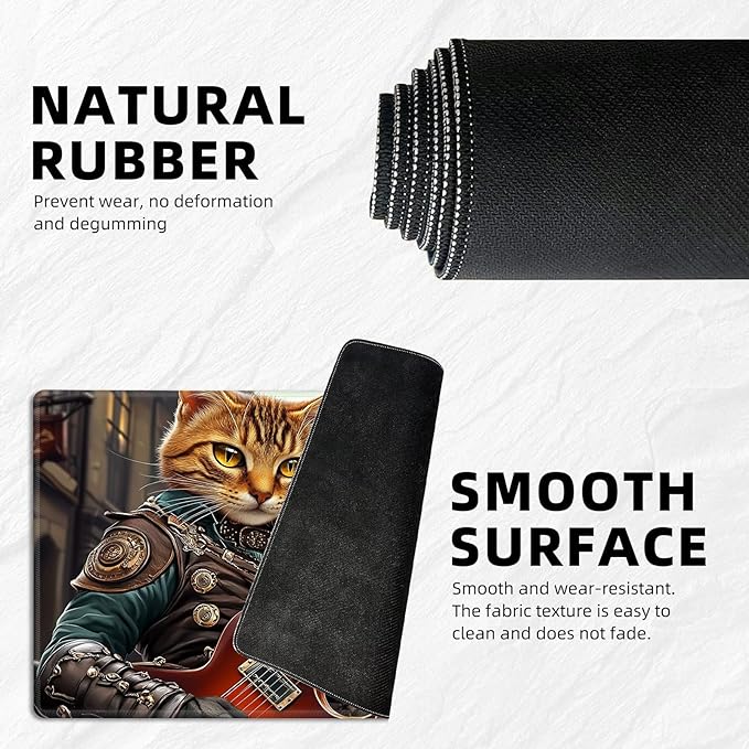 for MTG Playmat with Storage Bag, for TCG Playmat and Playing Card Mat for Magic Board Games, Non-Slip Tabby Cat Desk Mat, Stitched Edges Game Mat, Rollable & Foldable Card Playmat