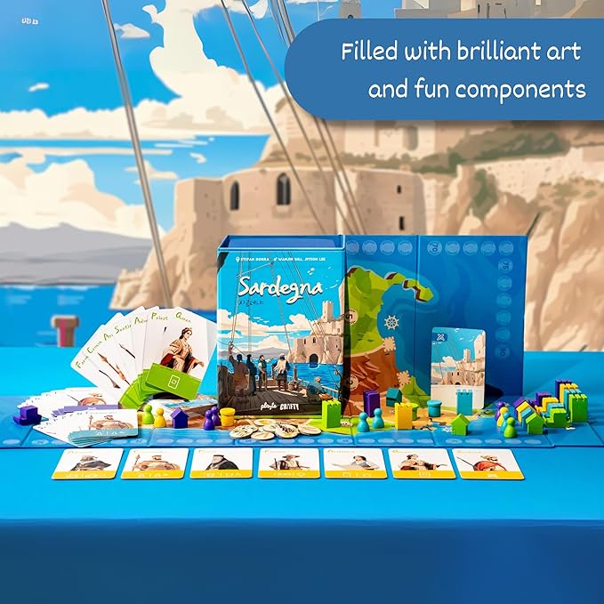 Crafty Games Sardegna Dynamic Area Control Board Game by Stefan Dorra, 2-4 Players, Ages 15+, 30 Minute Play time