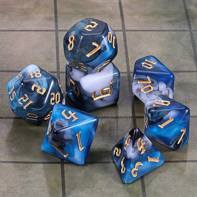 CiaraQ DND Polyhedral Dice Set with Dice Bag for Dungeons and Dragons RPG MTG Role Playing Table Games