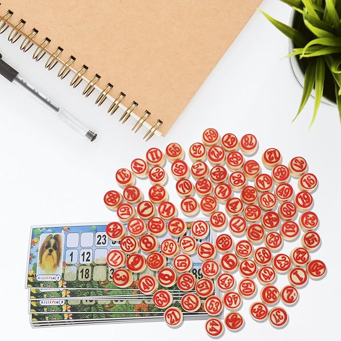 VICASKY Russian Lotto Game Set - Wooden Bingo for Adults and Family, Vintage Soviet Style Tombola Game, Portable Ideal Travel, Gatherings, Logical Thinking Training Cards Set