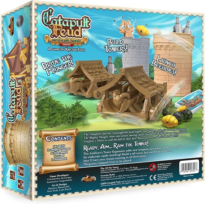 Play All Day Games: Catapult Feud Game Artificer’s Tower, Expansion, Base Required to Play, 30 to 45 Minute Play Time, 2 Player Game