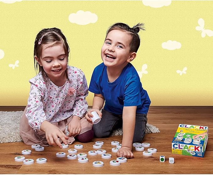 AMIGO Games Clack! Categories - Exciting Kids Magnetic Stacking Game for 2-8 players Ages 7+ | Fun, Educational, & Fast-Paced Family Game