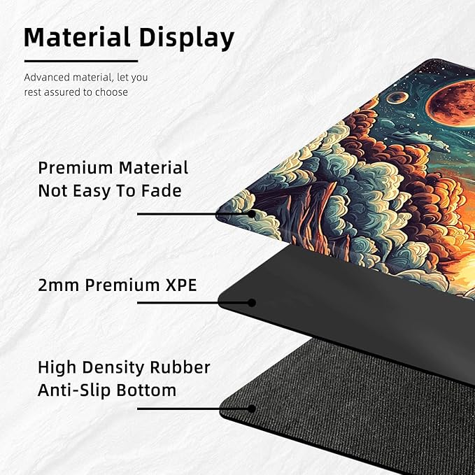 for MTG Playmat with Storage Bag, for TCG Playmat and Playing Card Mat for Magic Board Games, Non-Slip Rocket Launch Desk Mat, Stitched Edges Game Mat, Rollable & Foldable Card Playmat