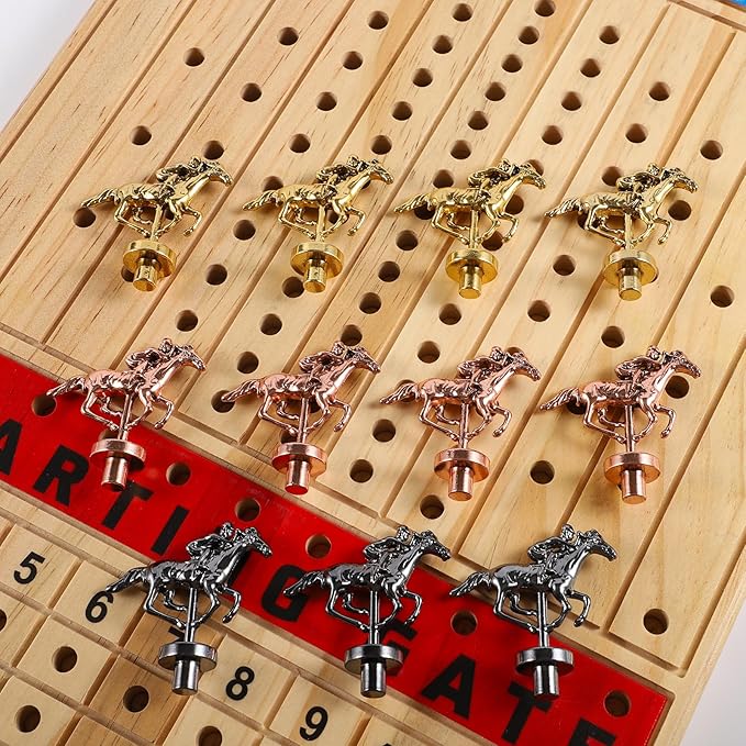 Large Metal Horse for Horse Racing Board Game，Gold×4, Rose Gold×4, Silver×3 Classic Style Collection Souvenirs (Gold×4+Rose Gold×4+Silver×3)