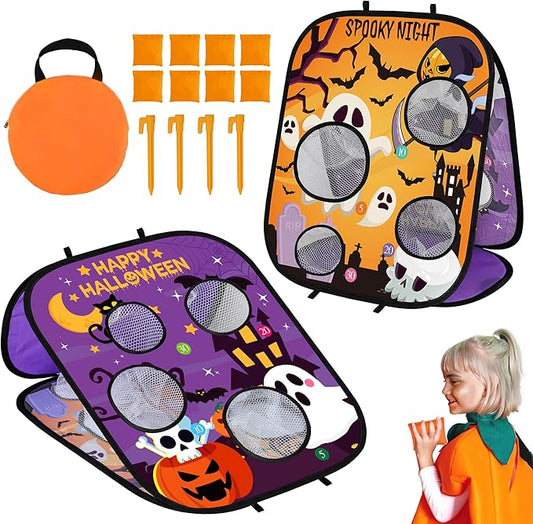 Halloween Games for Kids Party, Spooky Grim Reaper Bean Bag Toss Games Halloween Party Games Favors Carnival Games for Kids School Classroom Fall Festival Games Outdoor Indoor Trunk or Treat Gifts (1)