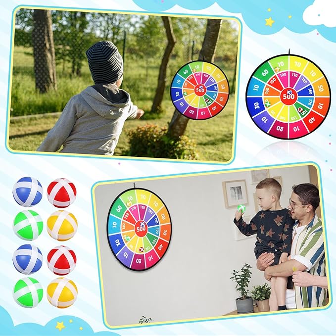 Libima 57 Pcs Carnival Games Combo Set for Kids, Bean Bags Ring Toss Game Dart Board with Sticky Balls Plastic Cones Egg Spoon Race Indoor Outdoor Party Supplies for Boys Girls Adults Birthday Gifts