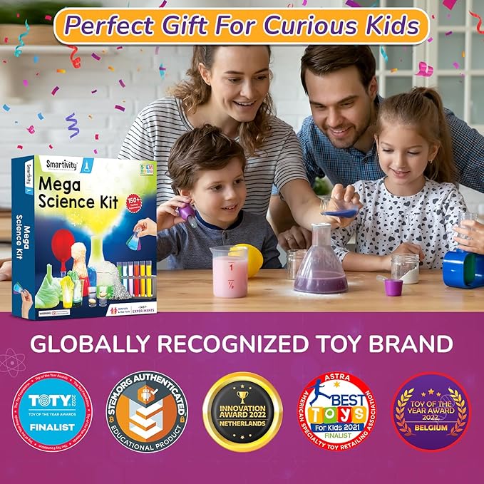Smartivity Legendary Mega 150 Science Experiment Kit for Kids, Smart Birthday Gifts, Educational Science Experiments for Boys & Girls, STEM Toys for Learning & Fun for Age 6, 7, 8, 9, 10, 11, 12, 14