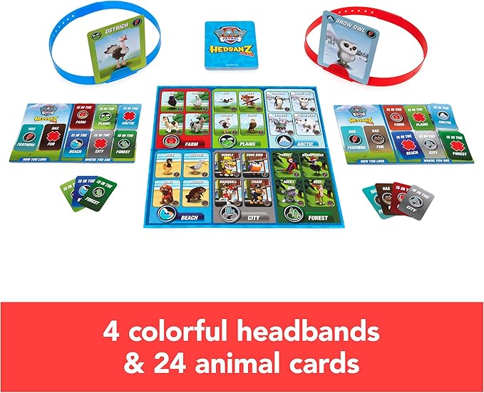 Spin Master Games, Hedbanz Junior PAW Patrol, Picture Guessing Board Game, PAW Patrol Toys, for Family & Kids, 2-4 Players for Ages 5 & Up