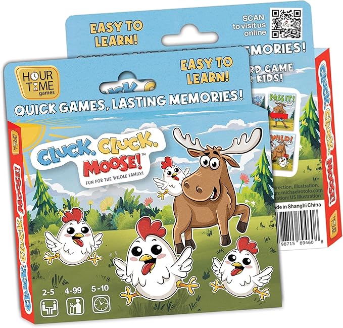Cluck Cluck Moose – Hilarious Animal-Themed Card Game for a Fun Family Game Night, Easter Games for Family Reunion Gift Ideas, & Easter Basket Party Stuffers for Ages 4+