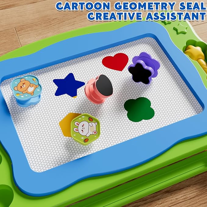 Magnetic Drawing Board Large Doodle Board Toddler Toys for Girls Boys 3 4 5 6 7 Year Old Kids, Montessori Preschool Educational Travel Toys Gifts Etch A Colorful Sketch Magnet Erasable Writing Pad