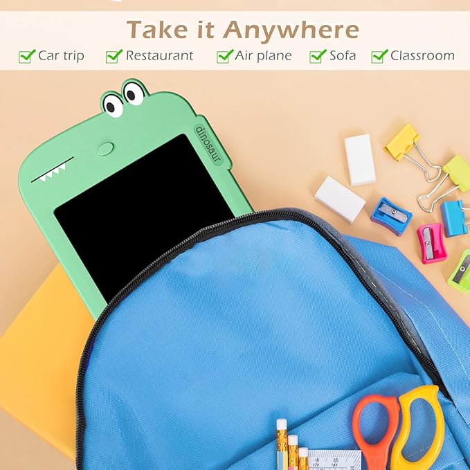 Jasonwell LCD Drawing Writing Tablet - Drawing Pad Doodle Board for Kids Toddlers Drawing Toy Educational Learning Toys Christmas Birthday Gift 2 3 4 5 6 7 8 Year Old Girls Boys (Green Dinosaur)