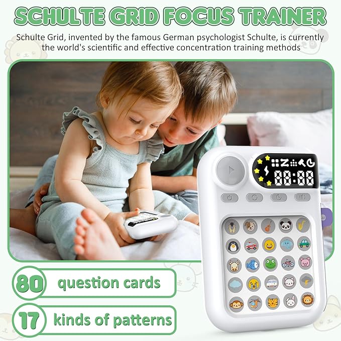 Handheld Game for Kids 6-12, Schulte Grid Focus Trainer, Attention Training Toys, Sensory Fidget Toys, Puzzle Game Machine, Birthday Gifts for 6 7 8 9 Year Old Boys & Girls & Teens