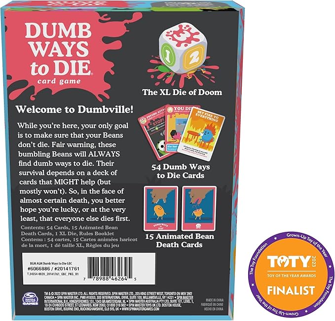 Spin Master Games, Dumb Ways to Die, The Viral Meme Card Game from YouTube and TikTok, Survival Strategy Fun, 2-5 Players, for Ages 12 & Up