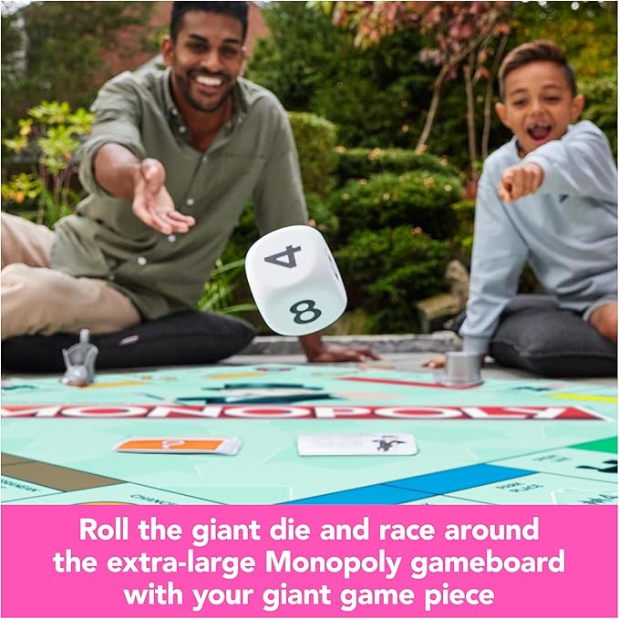 Spin Master Games, Monopoly Giant Edition, Indoor & Outdoor Games, Classic Board Games, 2-4 Players, for Ages 6 & Up