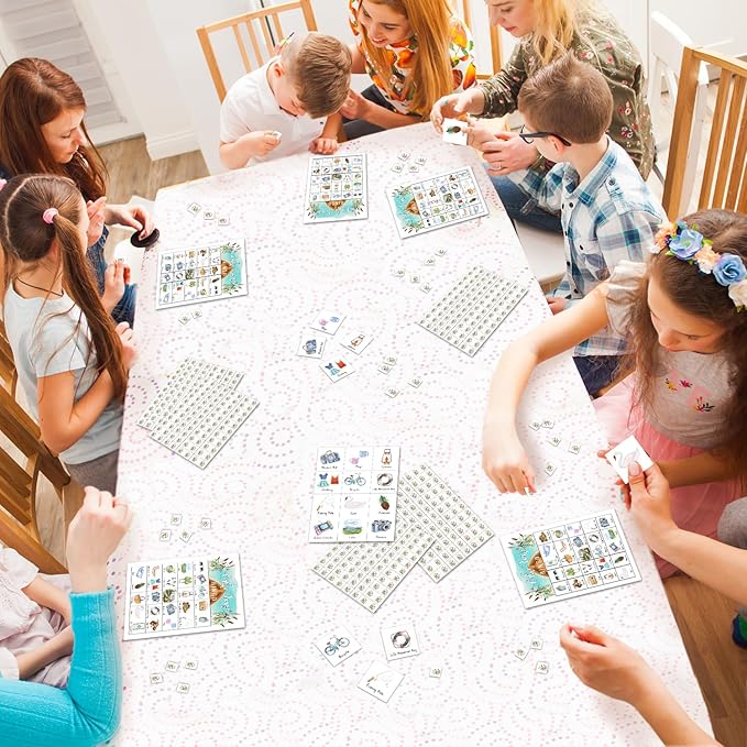 Lake Trip Bingo Games - 24 Player Cards, Family & Friends Camping Party Activities, Vacation Gifts for Adults & Teens