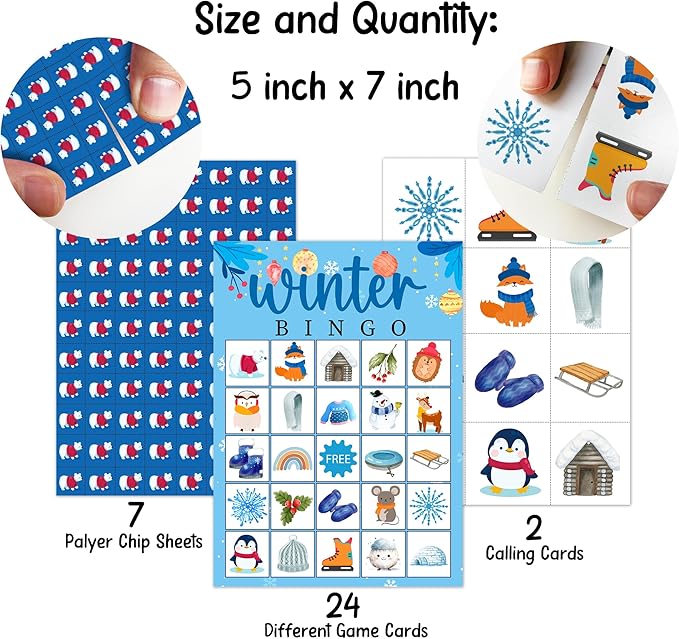 Christmas Bingo Party Games with 24 Players, Birthday Party Games Card, Family Activities Bingo Cards for Women Men Family Birthday Party Supplies, Party Favors Gifts for Friends - FS173