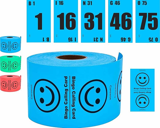 225 Bingo Calling Cards, Blue (1 of 3 Colors), 3 Decks of 75 Cards, 3.5” x 2", for Every Bingo Events, Replace Cage & Master Board